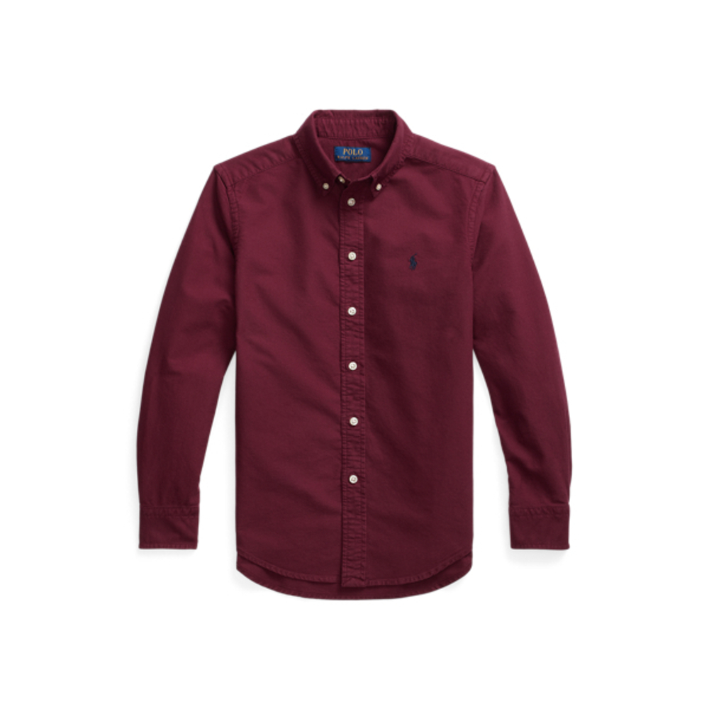 Garment-Dyed Cotton Boys Oxford Shirt
